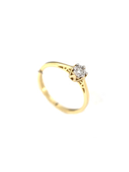 Geltono aukso sužadėtuvių žiedas su briliantu DGBR02-17