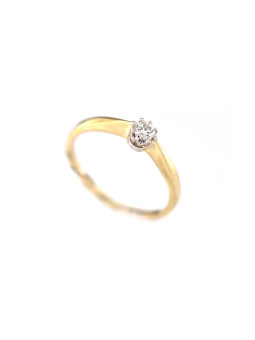 Geltono aukso sužadėtuvių žiedas su briliantu DGBR03-04