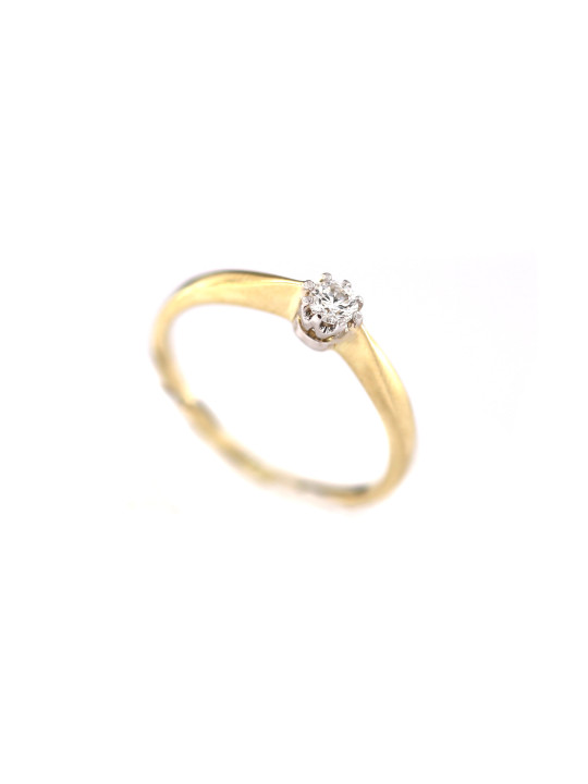 Yellow gold engagement ring with diamond DGBR03-04