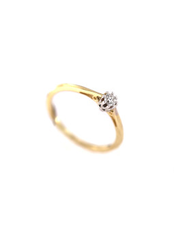 Geltono aukso sužadėtuvių žiedas su briliantu DGBR03-05
