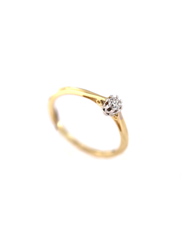 Geltono aukso sužadėtuvių žiedas su briliantu DGBR03-05