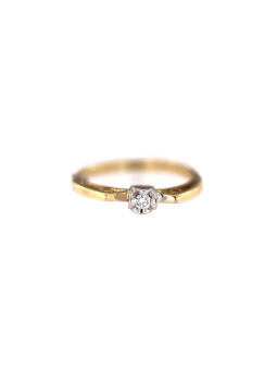 Yellow gold engagement ring with diamond DGBR04-06