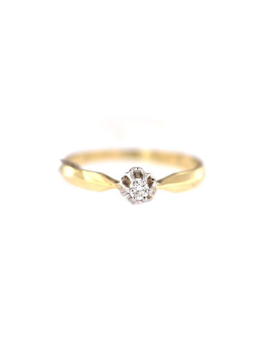 Yellow gold engagement ring with diamond DGBR04-08