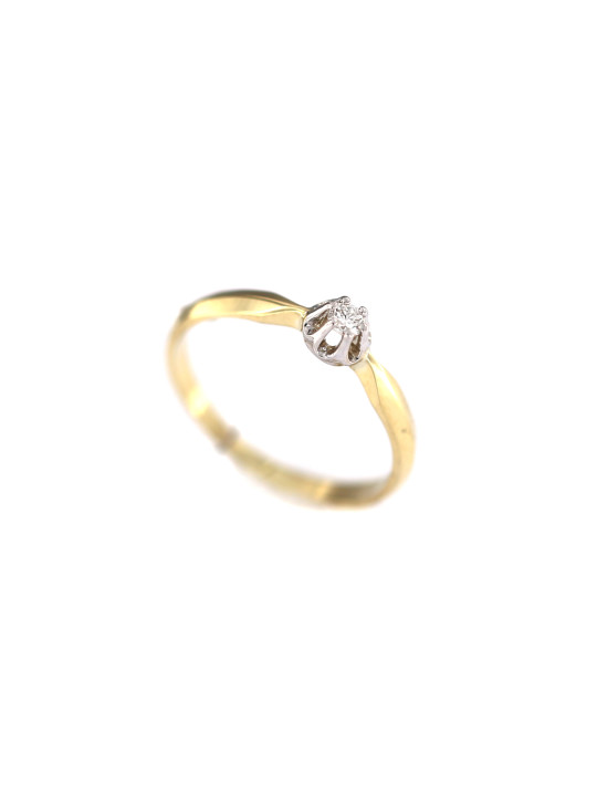 Yellow gold engagement ring with diamond DGBR04-08