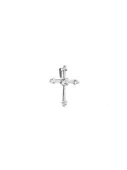 White gold cross pendant with zirconium ABK03-07