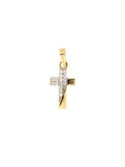 Yellow gold cross pendant AGK06-13