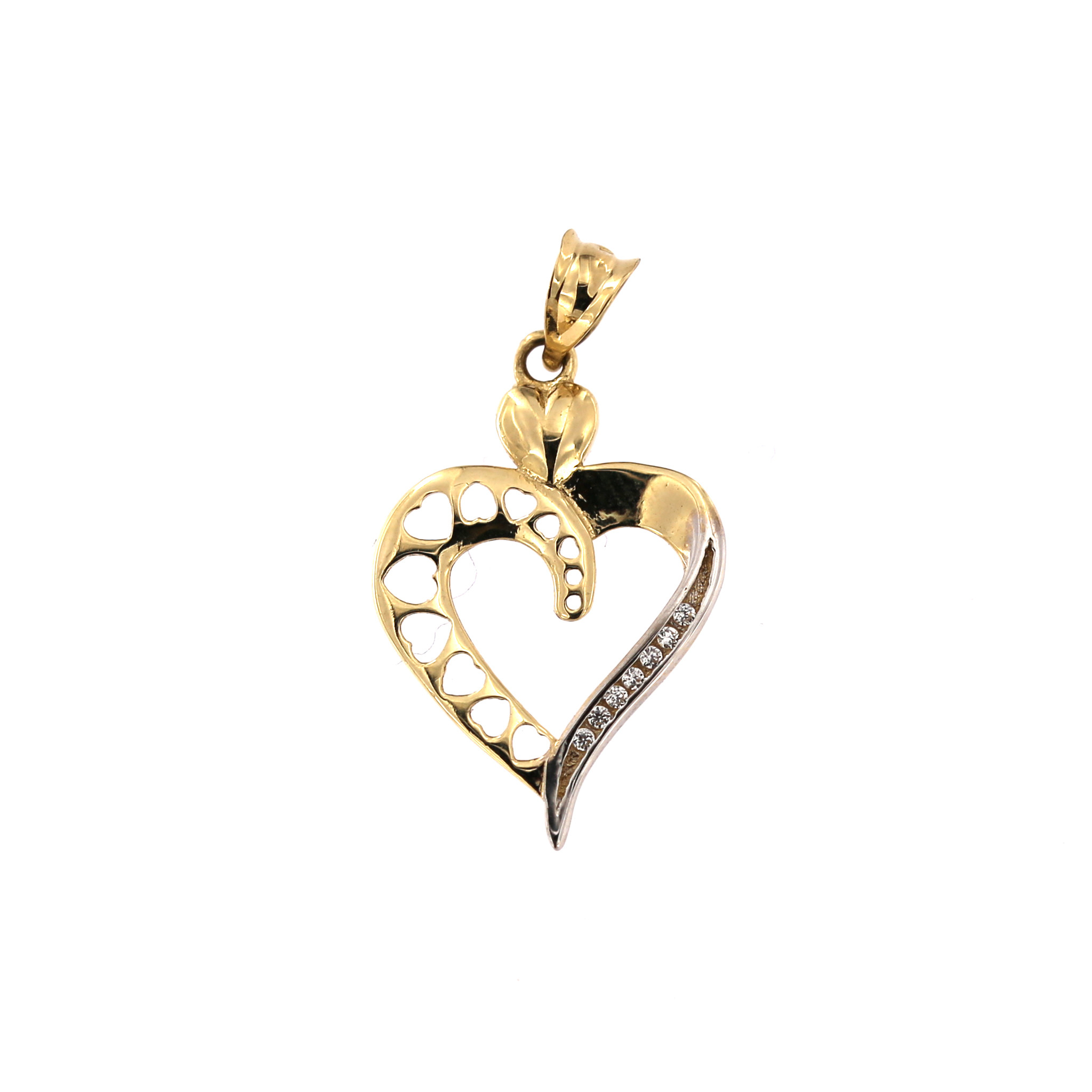 Yellow gold heart pendant AGS02-41