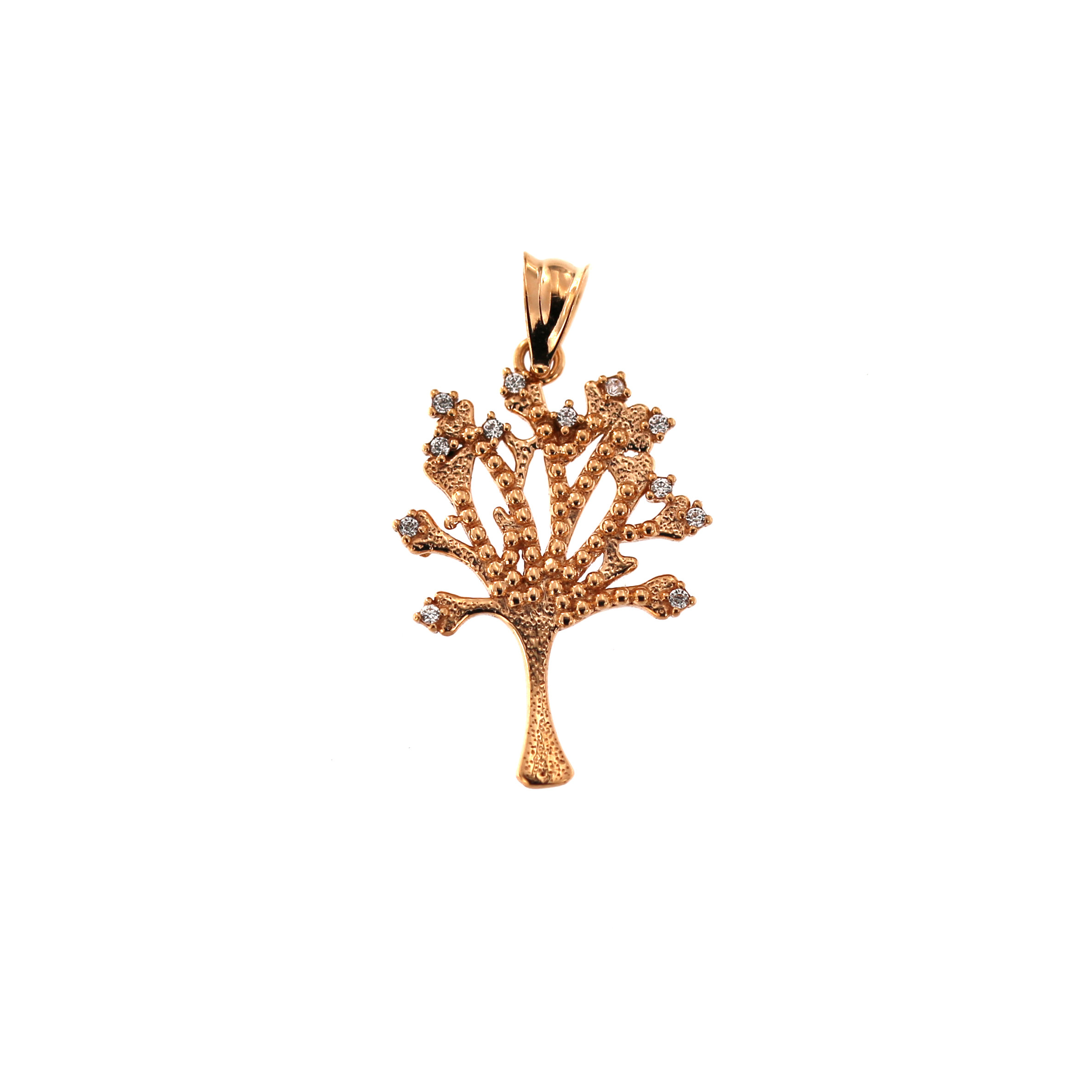 Rose gold tree of life charm ART03-12