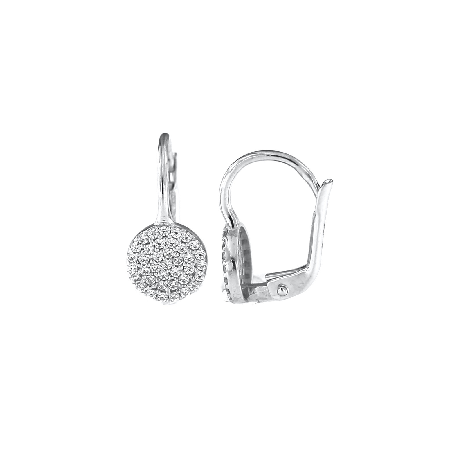White gold zirconia earrings BBA02-01-08