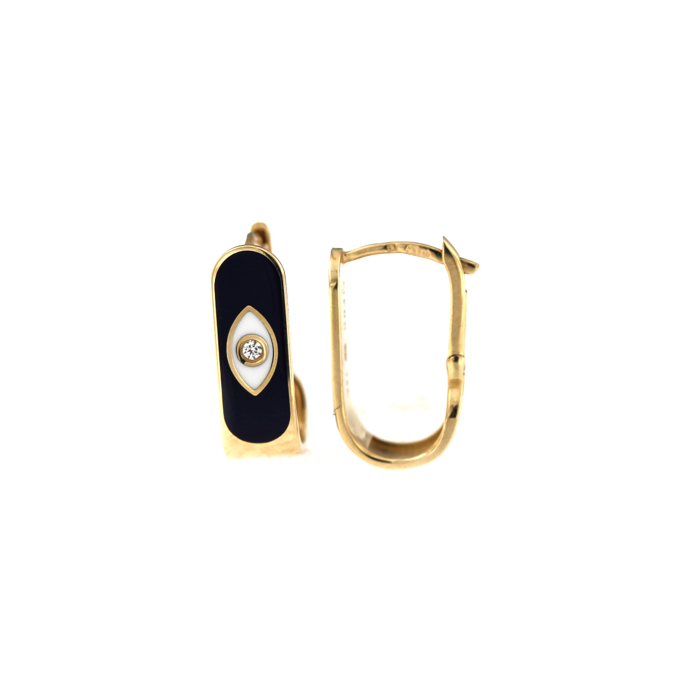Yellow gold zirconia earrings BGA01-M-01