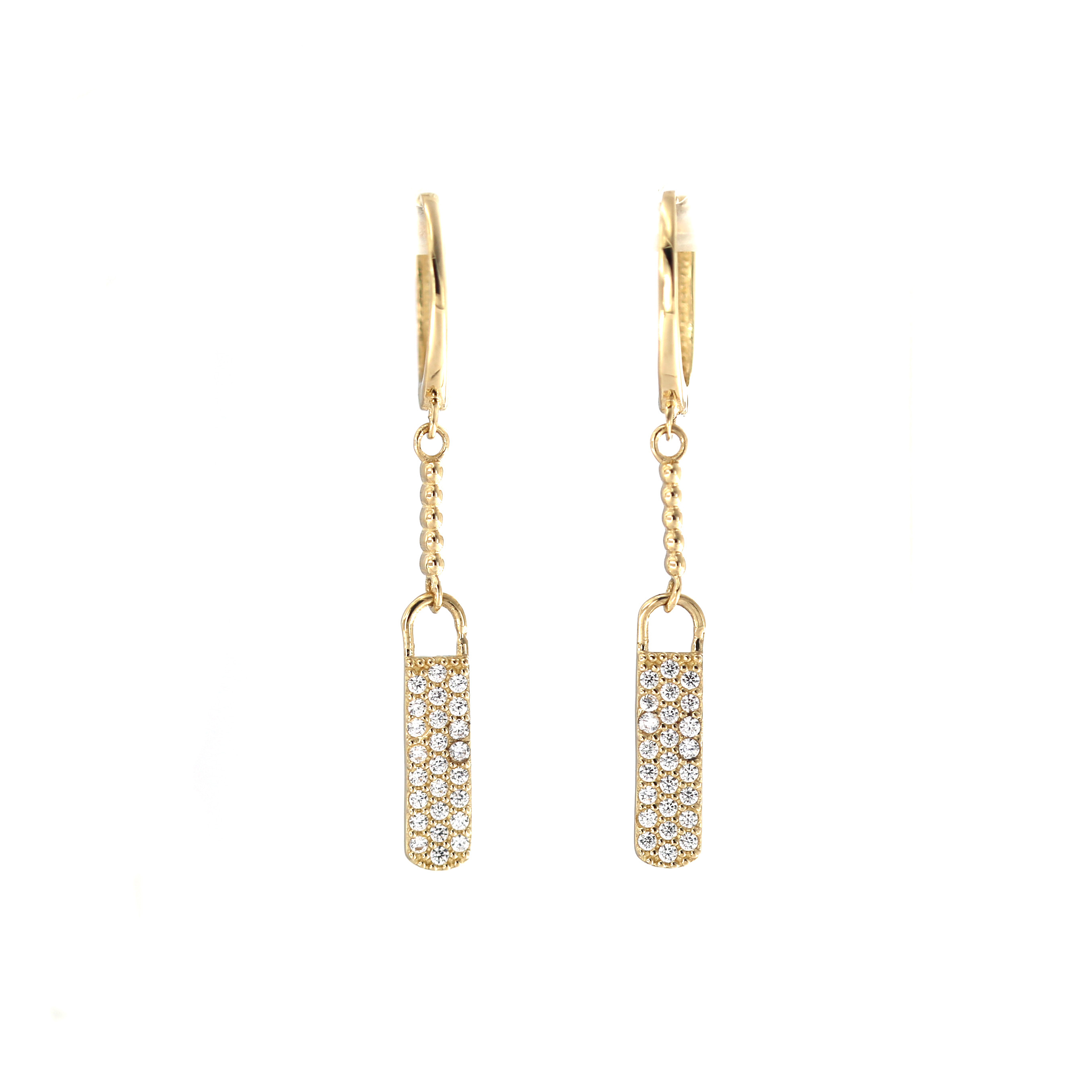 Yellow gold drop earrings BGA04-10-10
