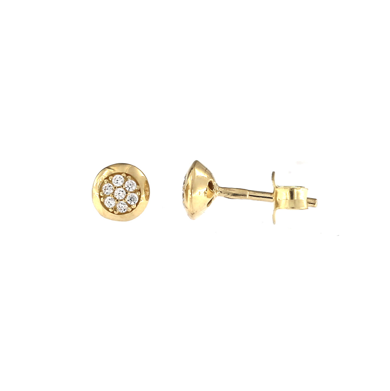 Yellow gold stud zirconia earrings BGV06-02-16