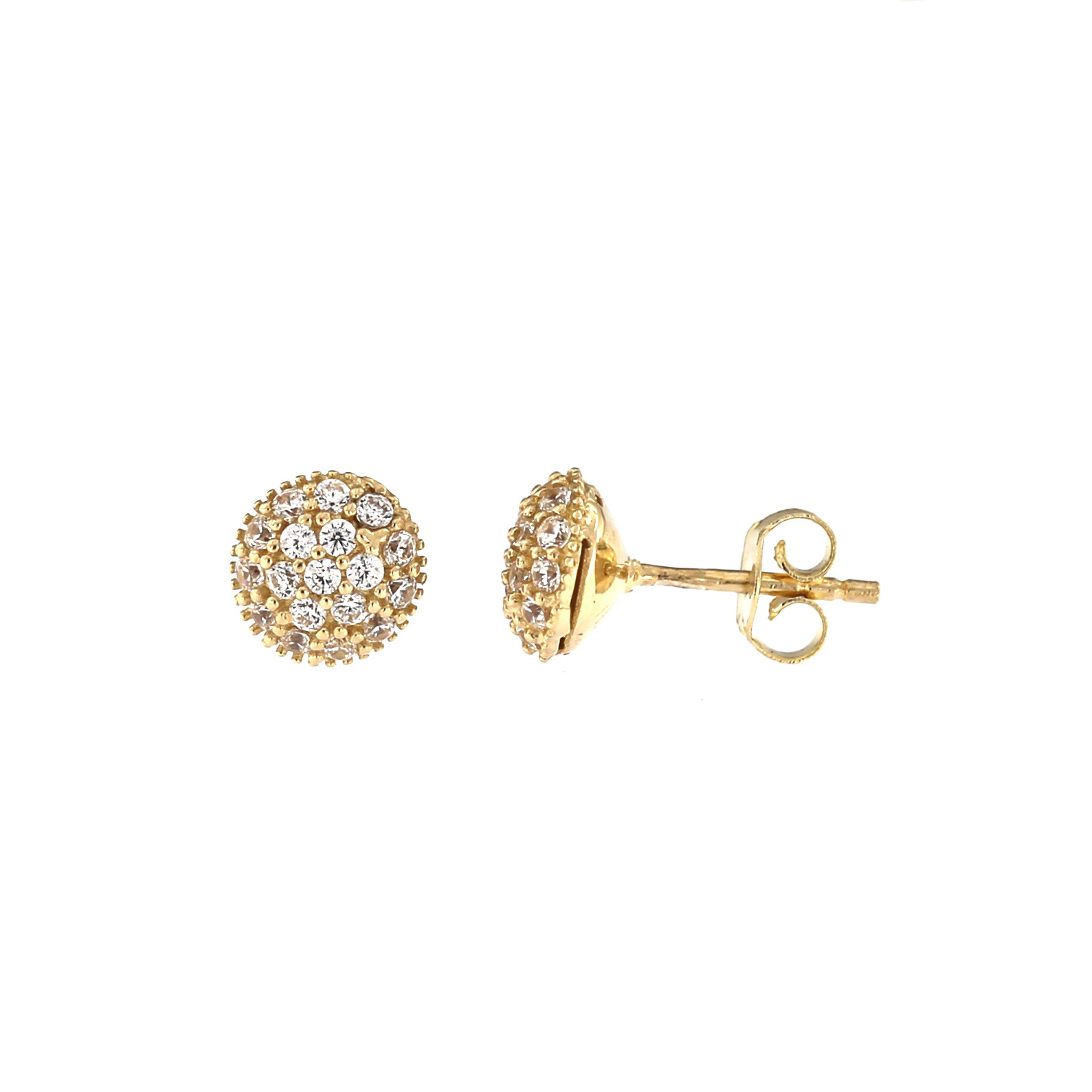 Yellow gold stud zirconia earrings BGV06-02-19