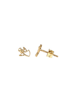 Yellow gold stud earrings...