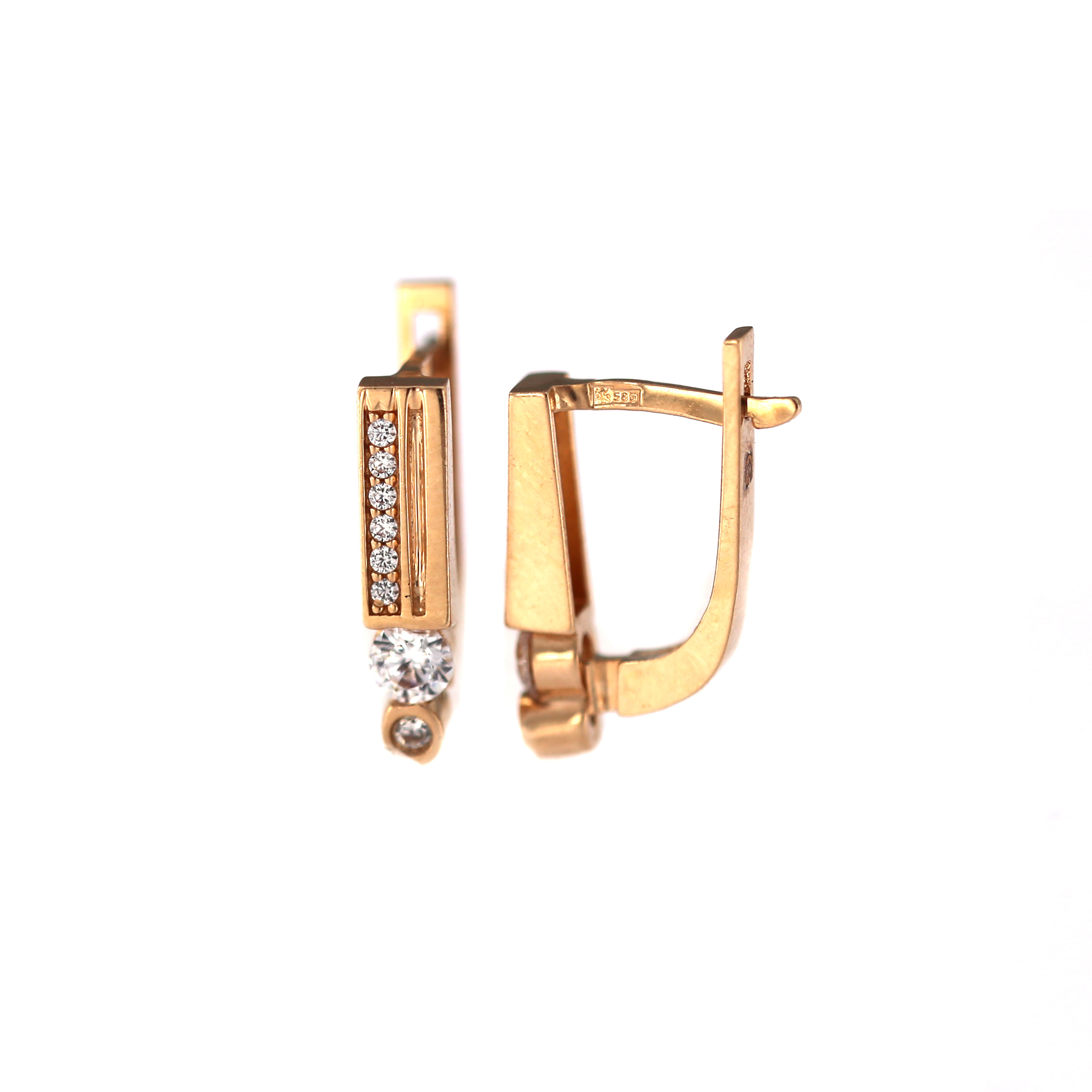 Rose gold zirconia earrings BRA04-02-77