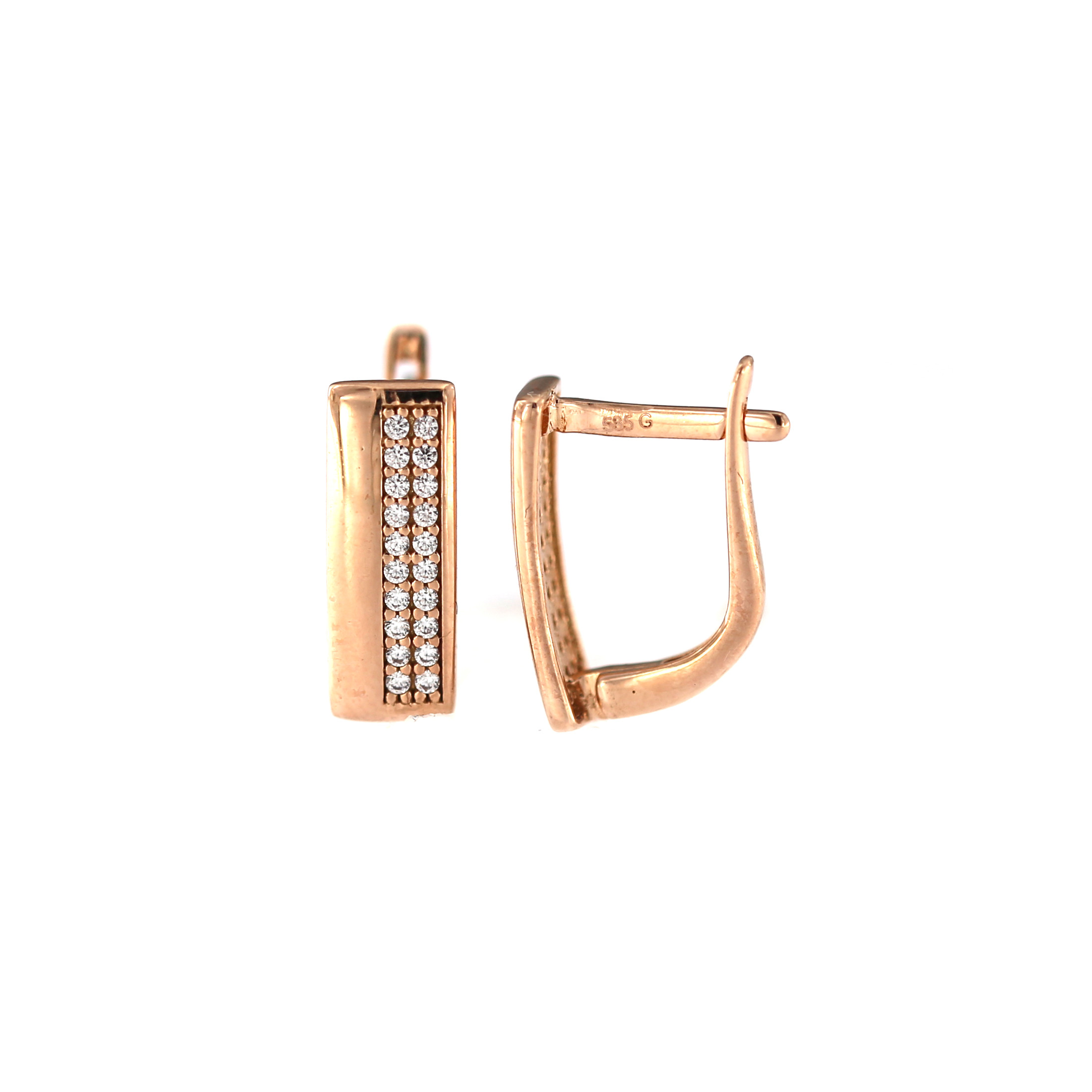 Rose gold zirconia earrings BRA04-08-65