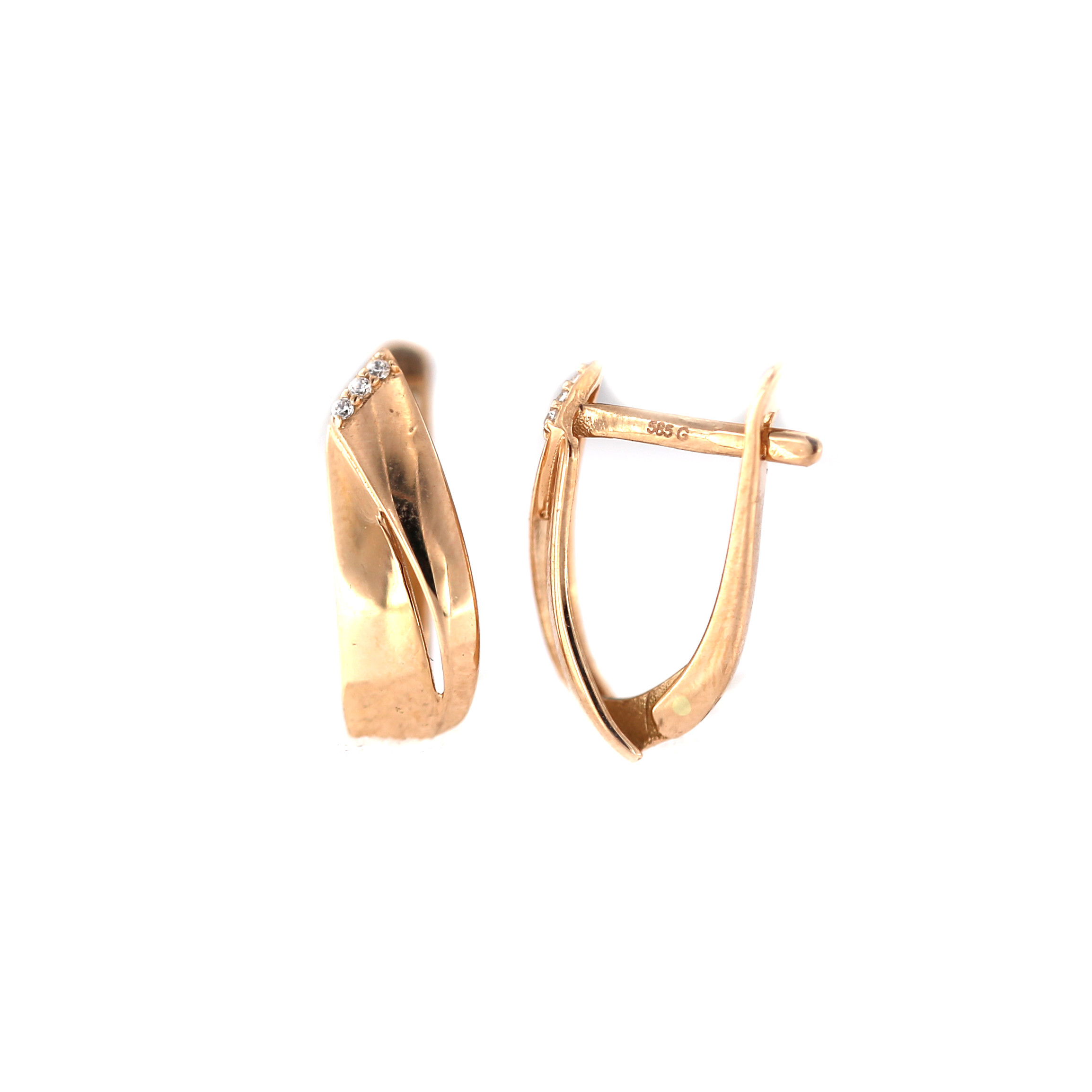 Rose gold zirconia earrings BRA04-16-35