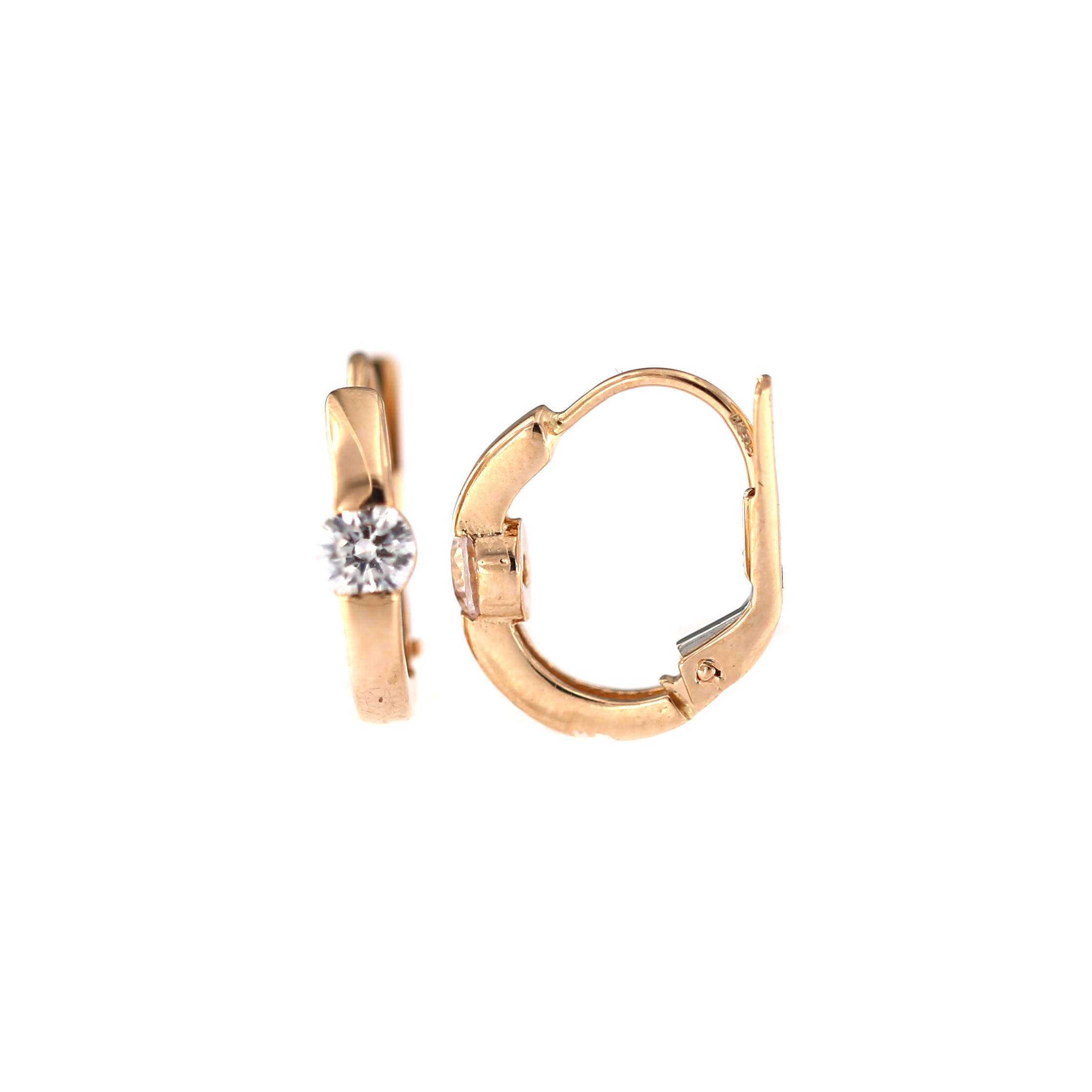 Rose gold zirconia earrings BRA04-04-19
