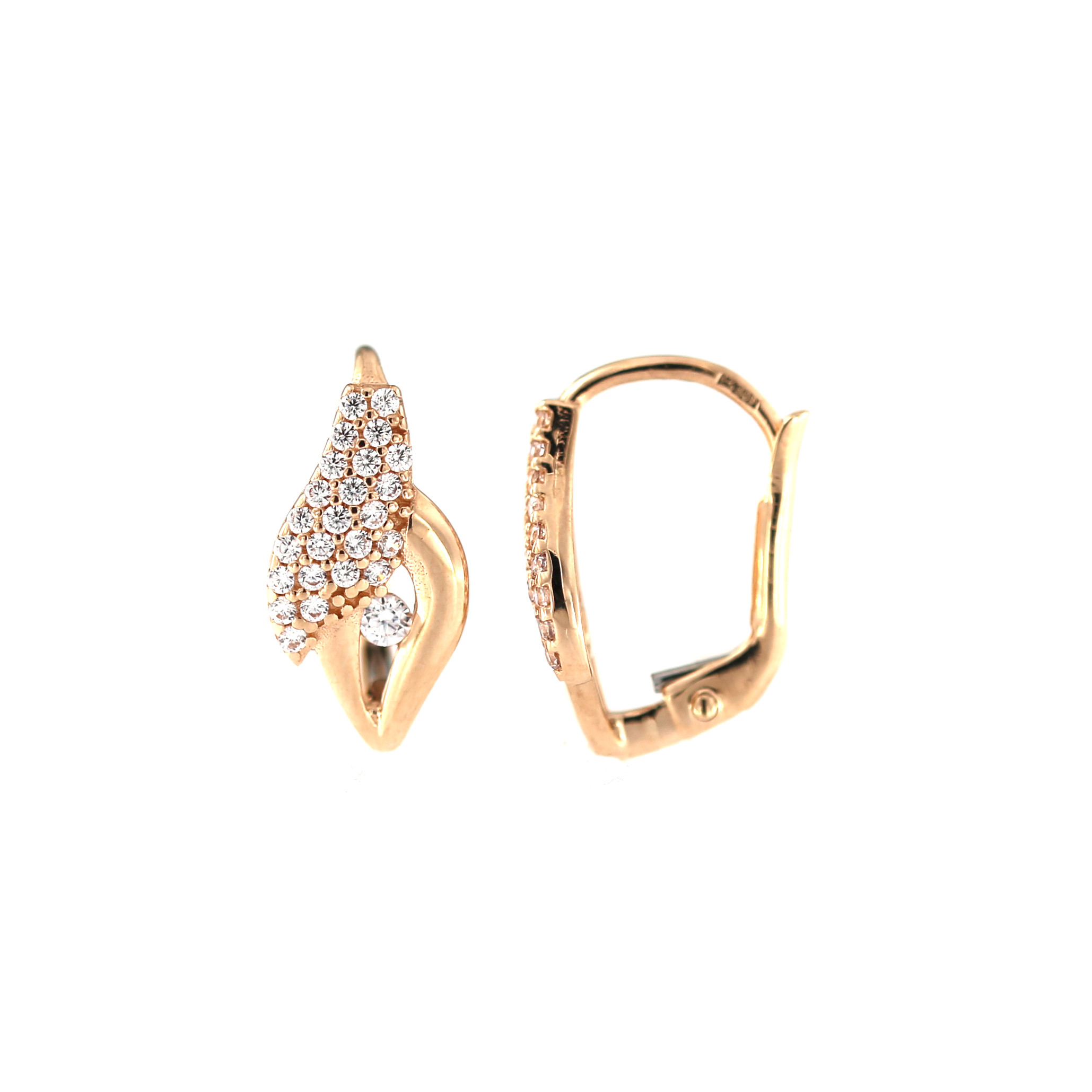 Rose gold zirconia earrings BRA04-10-09