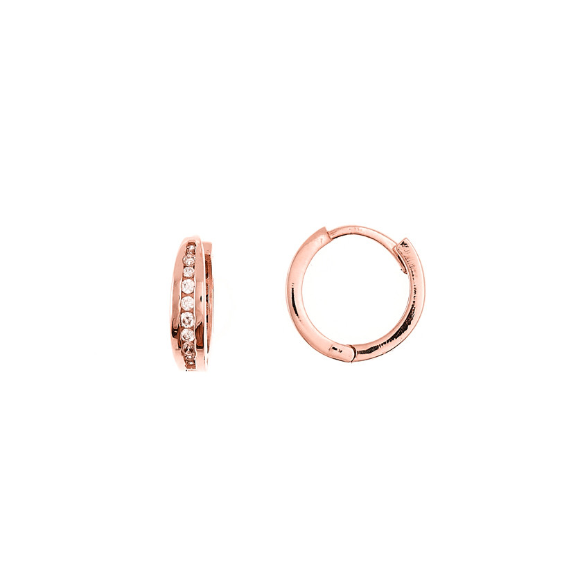 Rose gold zirconia earrings BRR01-07-27