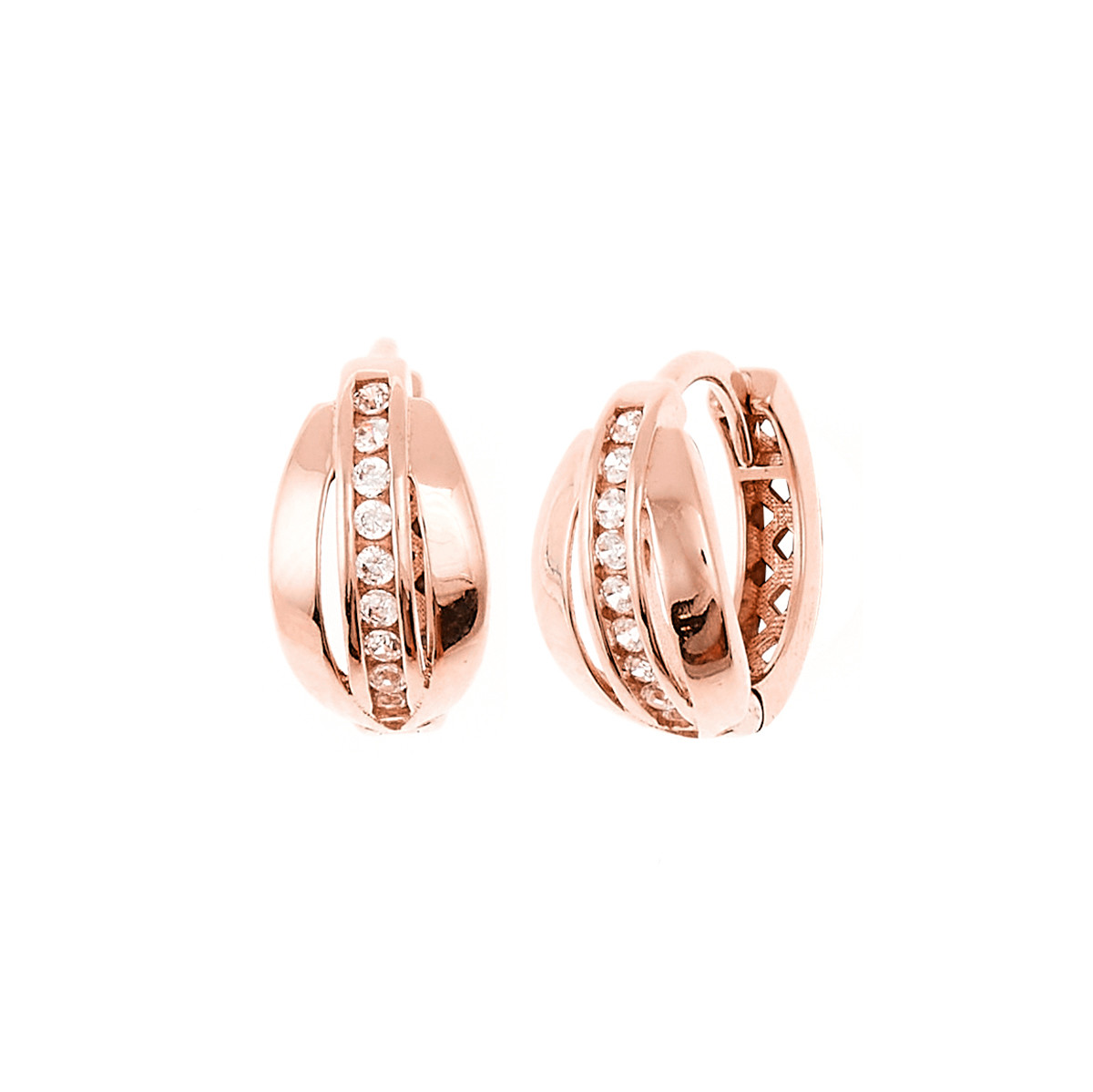 Rose gold zirconia earrings BRR01-10-26