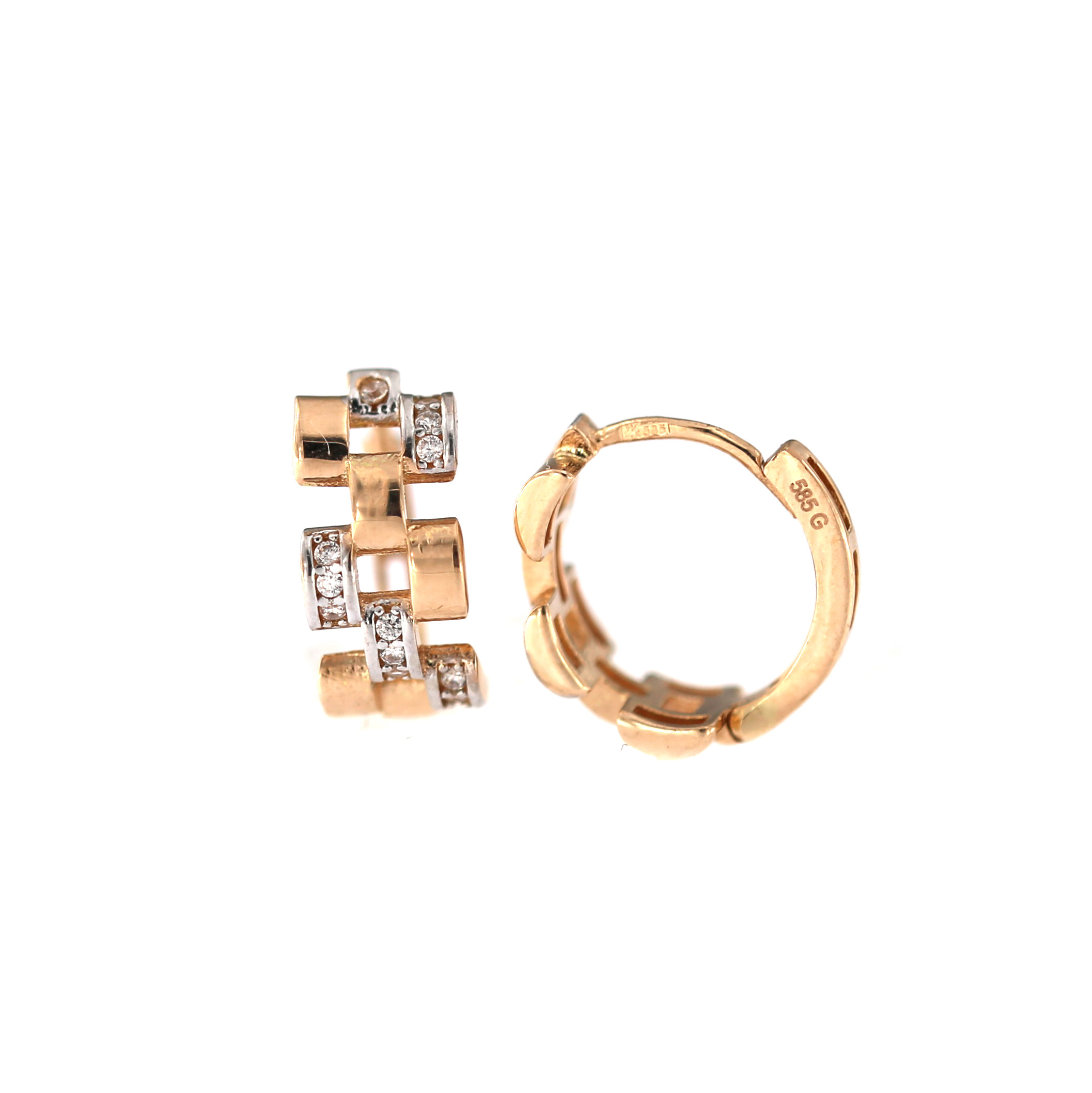 Rose gold zirconia earrings BRR01-10-31