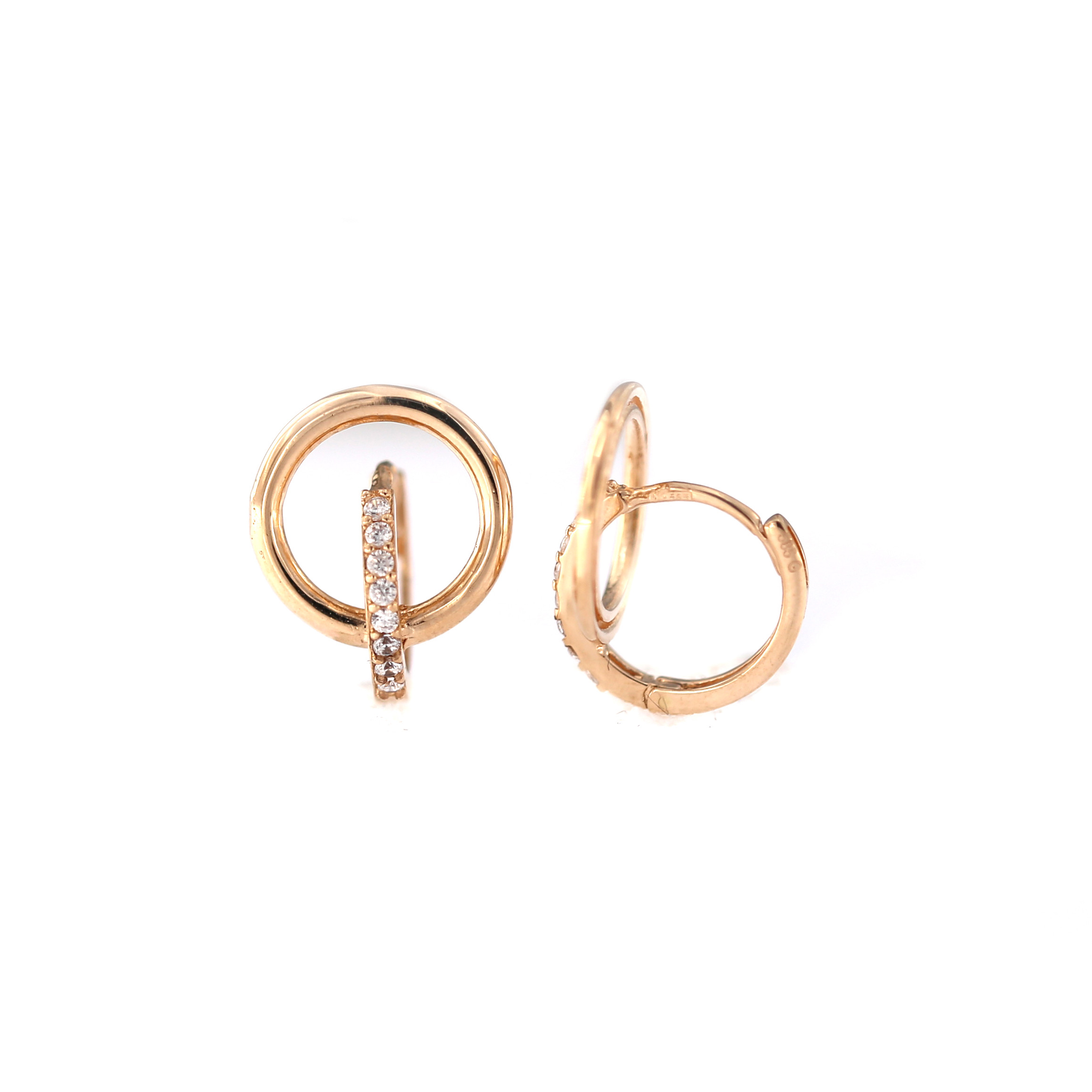 Rose gold zirconia earrings BRR01-10-32