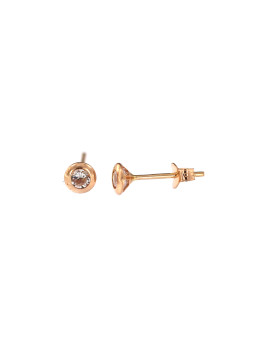 Rose gold zirconia stud...