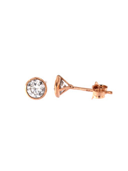 Rose gold zirconia stud...