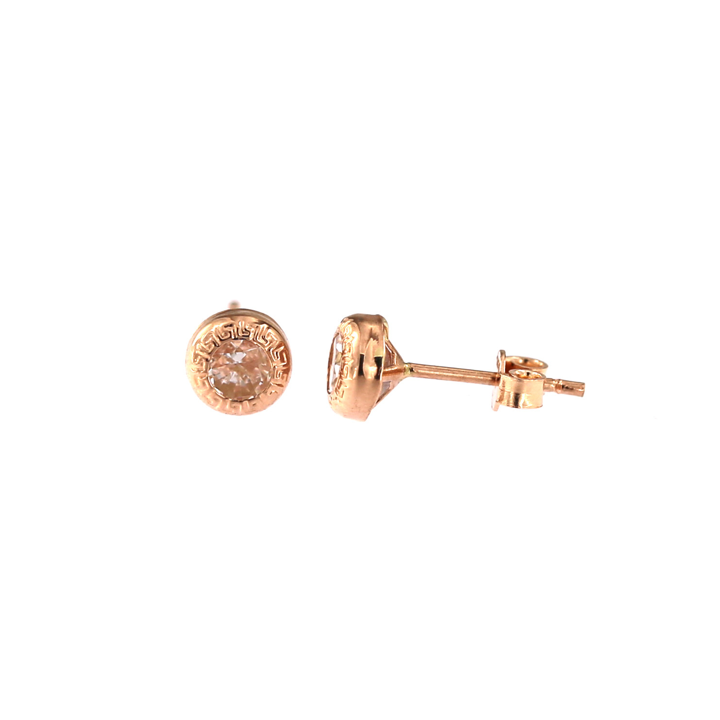 Rose gold zirconia stud earrings BRV03-06-08