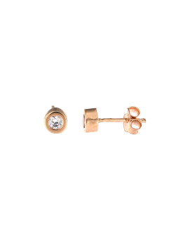 Rose gold zirconia stud...