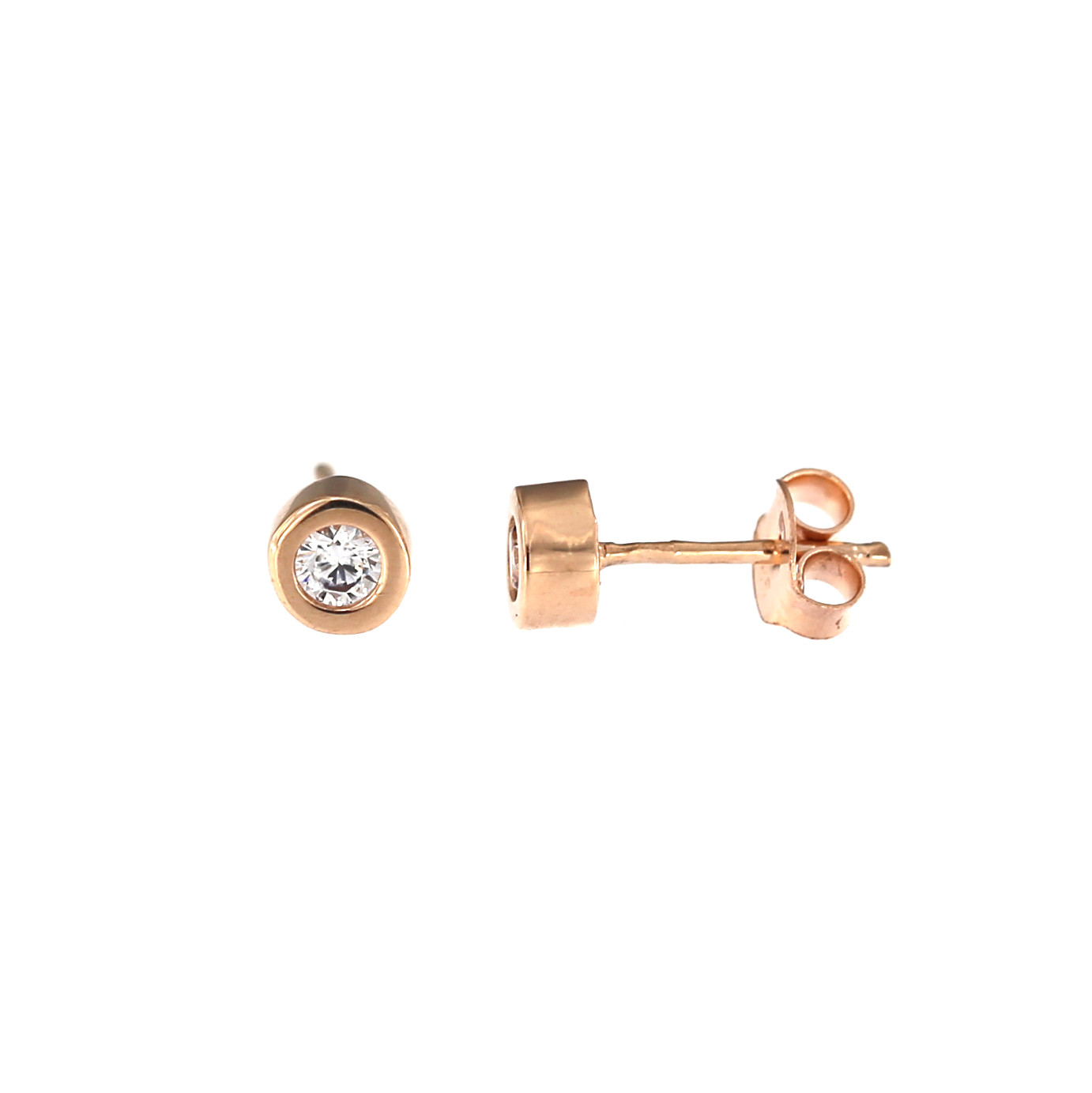 Rose gold zirconia stud earrings BRV03-06-10