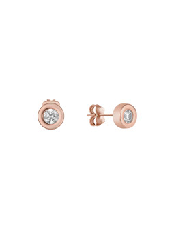 Rose gold zirconia stud...