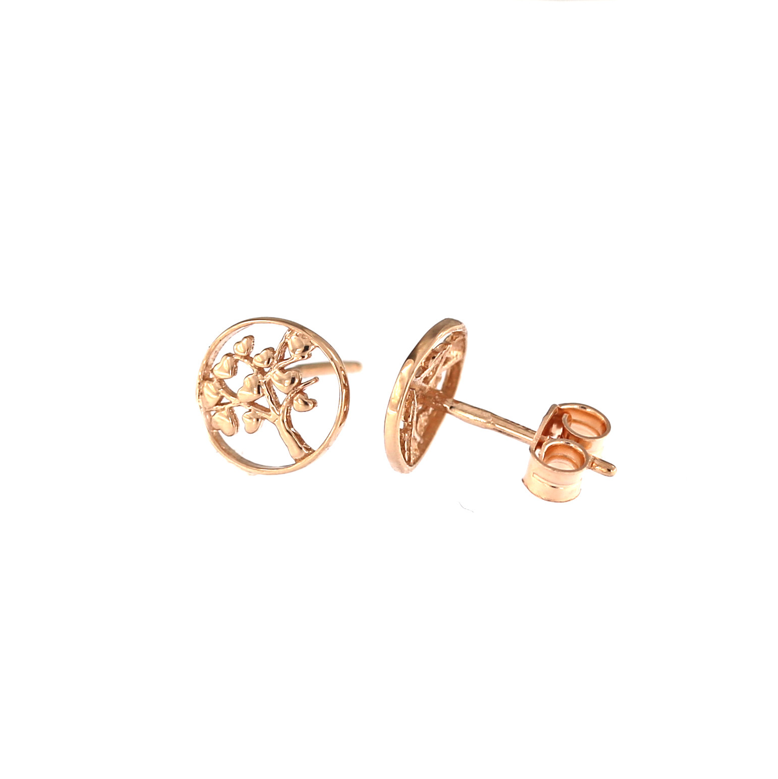 Rose gold tree of life pin earrings BRV07-01-06