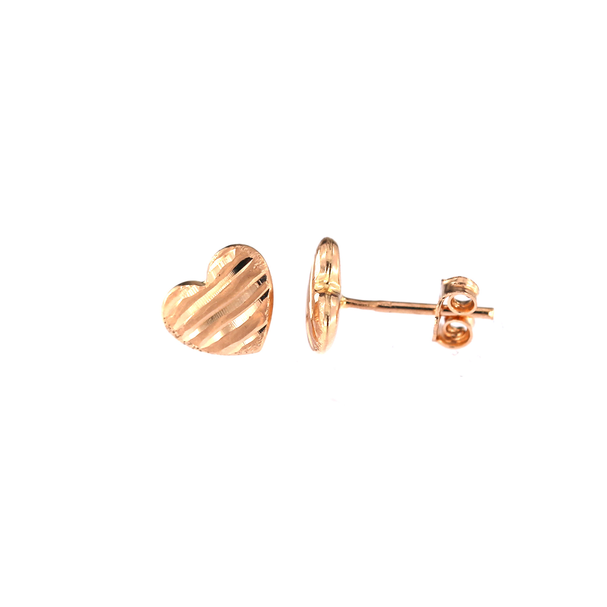 Rose gold heart-shaped pin earrings BRV14-01-21