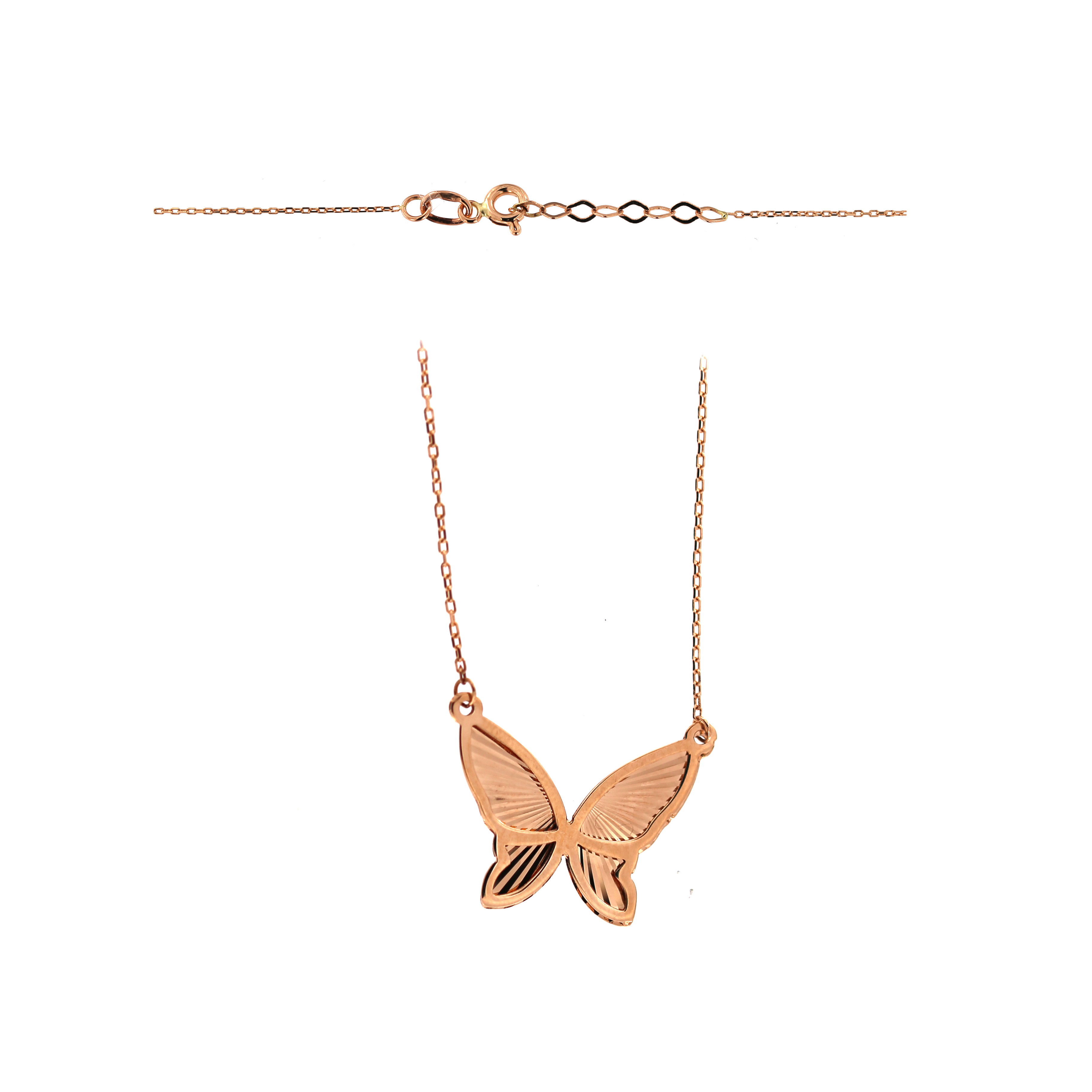 Rose gold butterfly pendant necklace CPR13-03