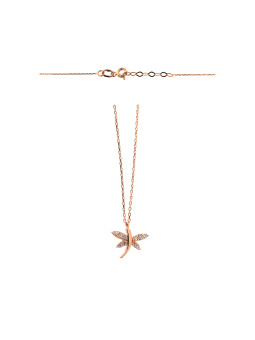 Rose gold butterfly pendant necklace CPR13-04