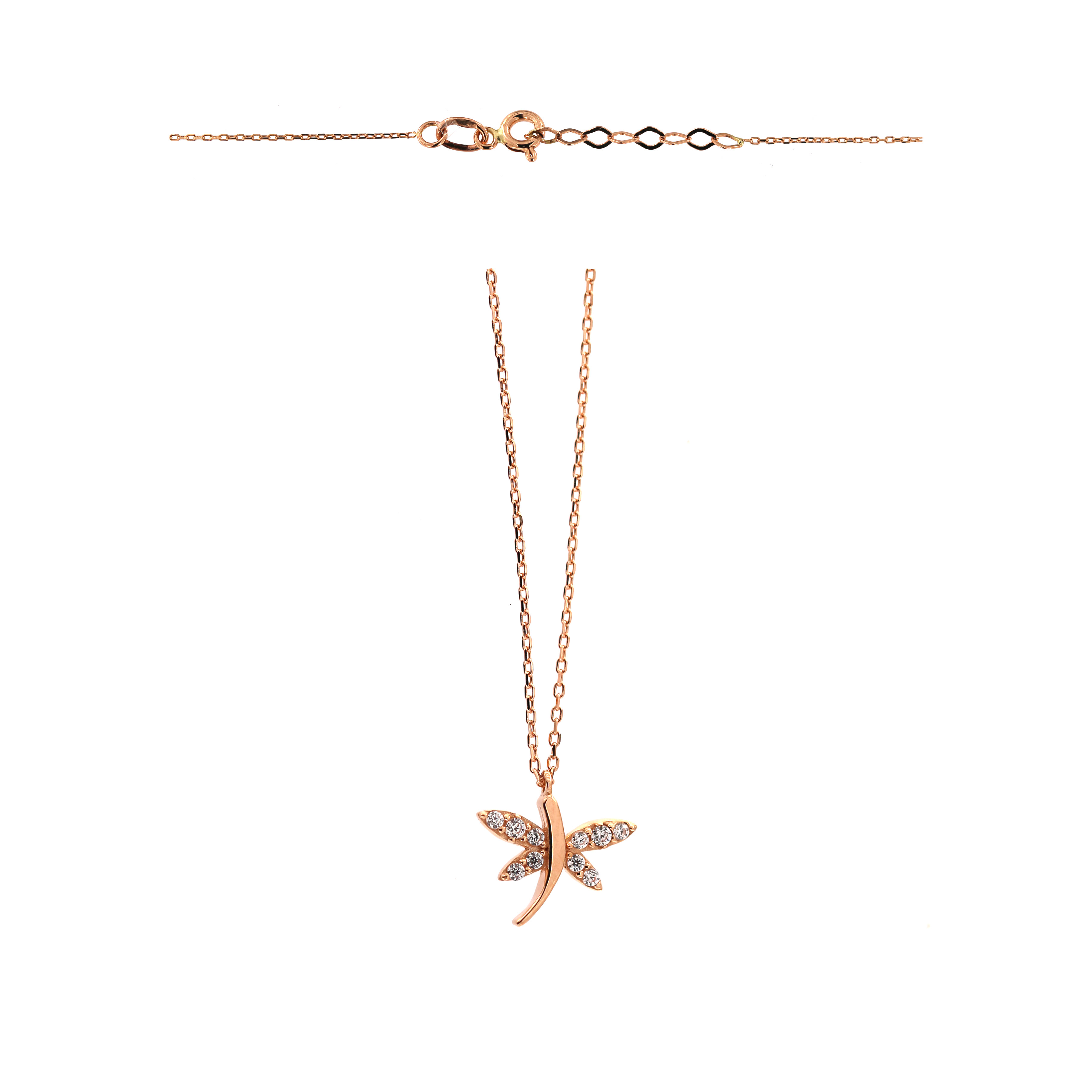 Rose gold butterfly pendant necklace CPR13-04