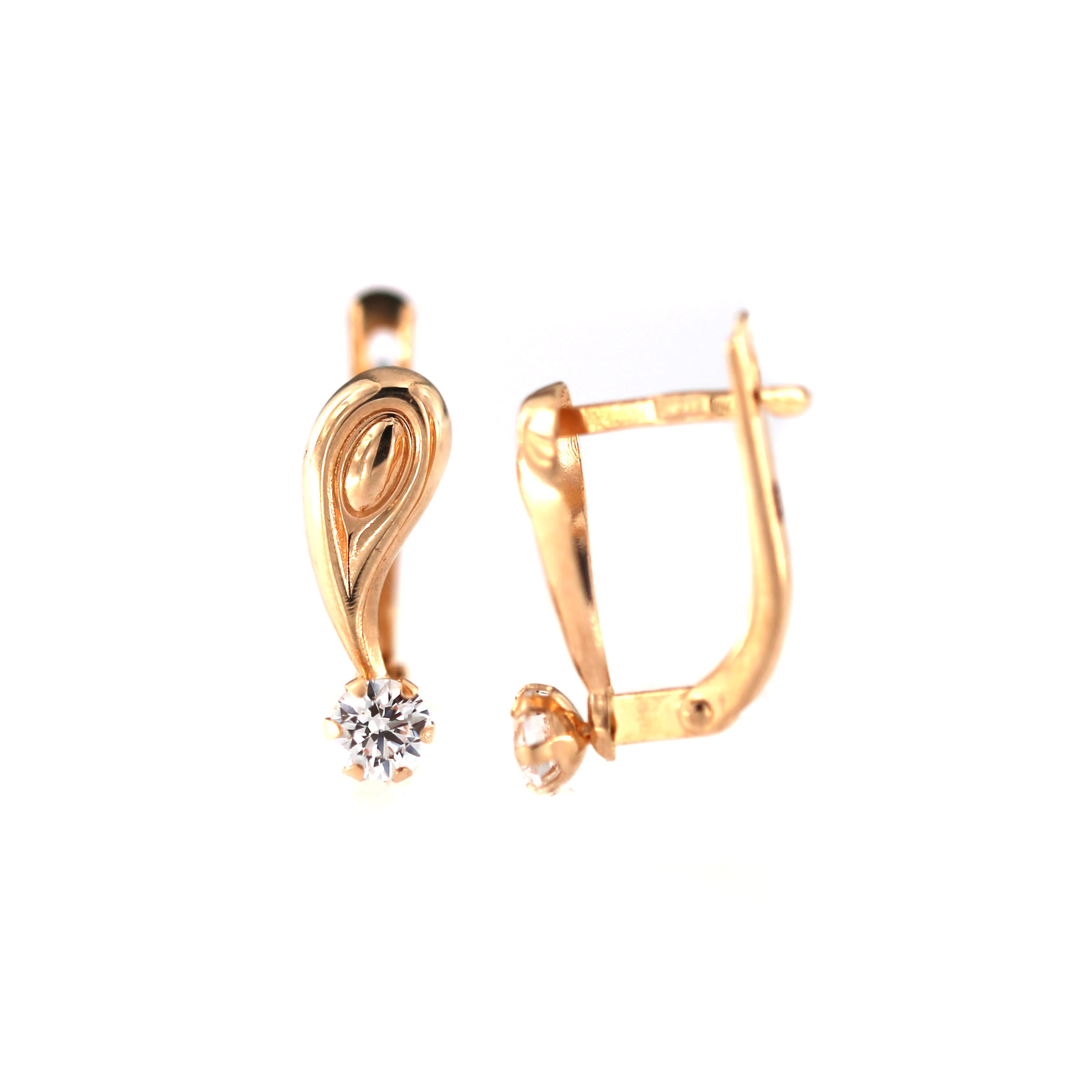 Rose gold zirconia earrings BRA04-02-83
