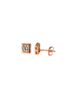 Rose gold zirconia stud...