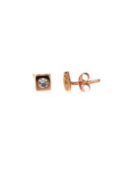 Rose gold zirconia stud...