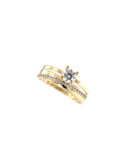 Yellow gold zirconia ring...