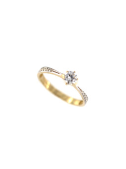 Yellow gold engagement ring...