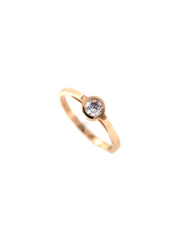 Rose gold zirconia engagement ring DRS01-17-26 15,5MM