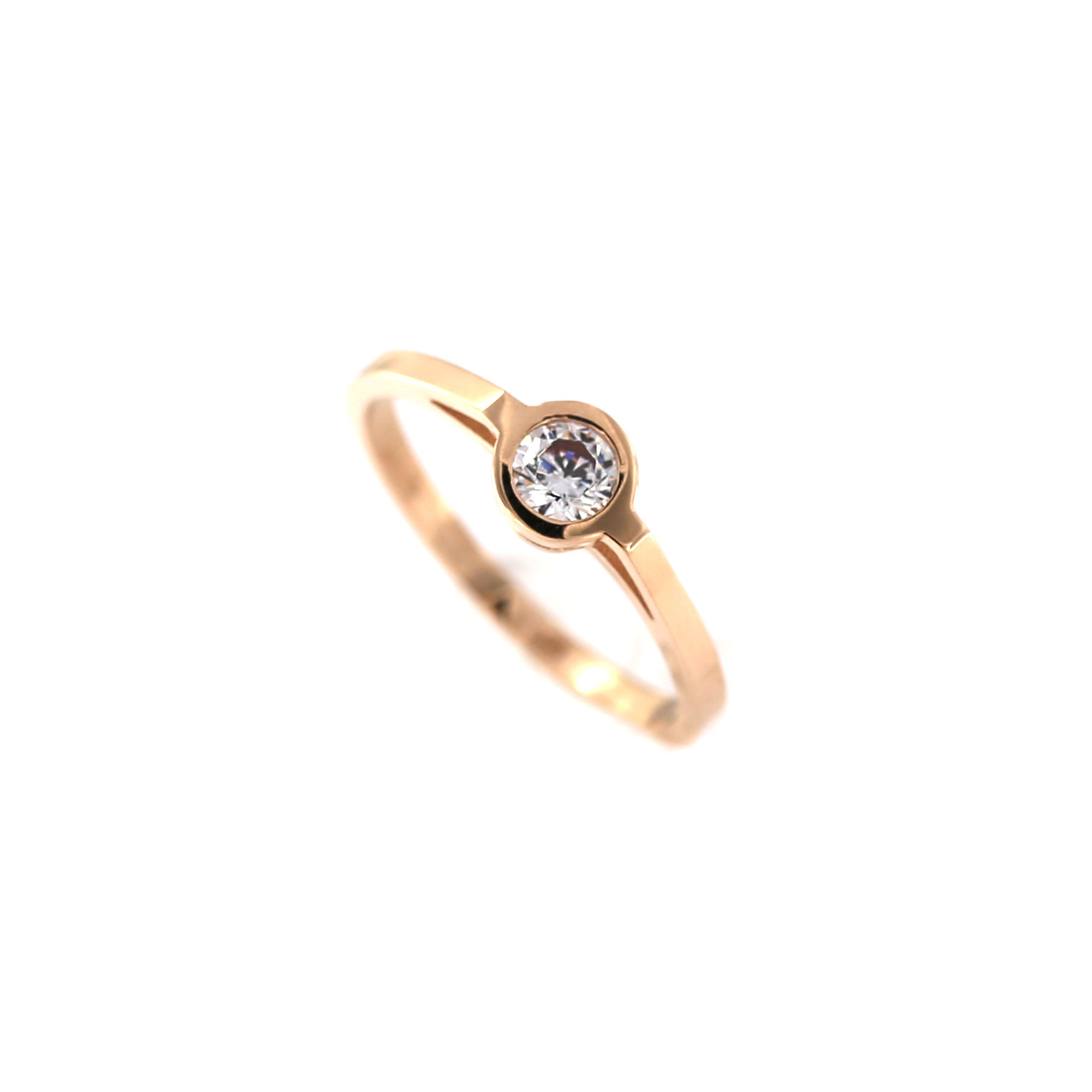 Rose gold zirconia engagement ring DRS01-17-26 16,5MM