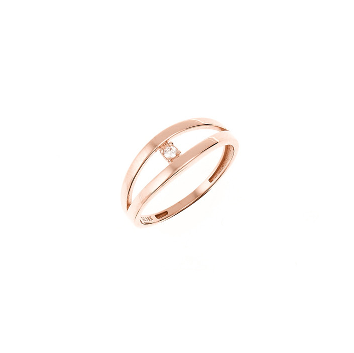 Rose gold zirconia ring DRC12-07 17.5MM