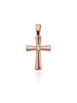 Rose gold cross diamond...