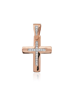 Rose gold cross diamond...