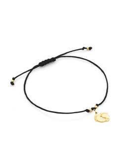 Black string bracelet with...