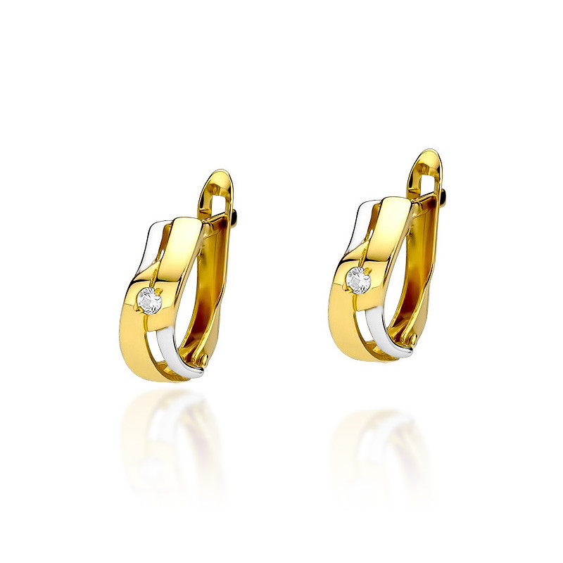Yellow gold earrings with diamonds BGBR02-03-08